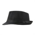 thumbnail image 5 of Men Classical Fedoras Hat with Black Bands Short Brimmed Sun Hat Gentleman Cosplays Party Costume Accessories, 5 of 9