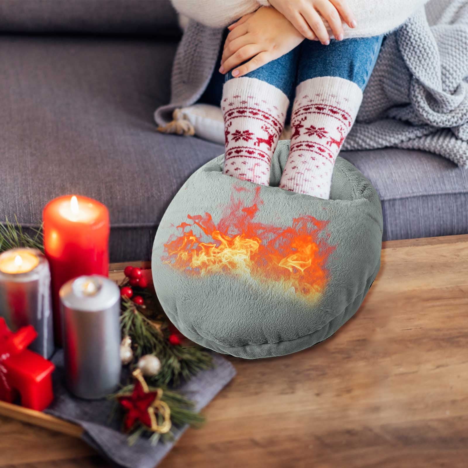 HOARBOEG Chaussures Électriques Pantoufles Chauffantes USB - Main Image