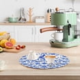 thumbnail image 6 of Trivets for Hot Dishes 15 Inches Hot Pads 3 Pcs Heat Resistant Mats for Countertop Polyester Cord Braiding Durable and Absorbent，Applicable to Kitchen Decor Elegant Watercolor Porcelain, 6 of 6