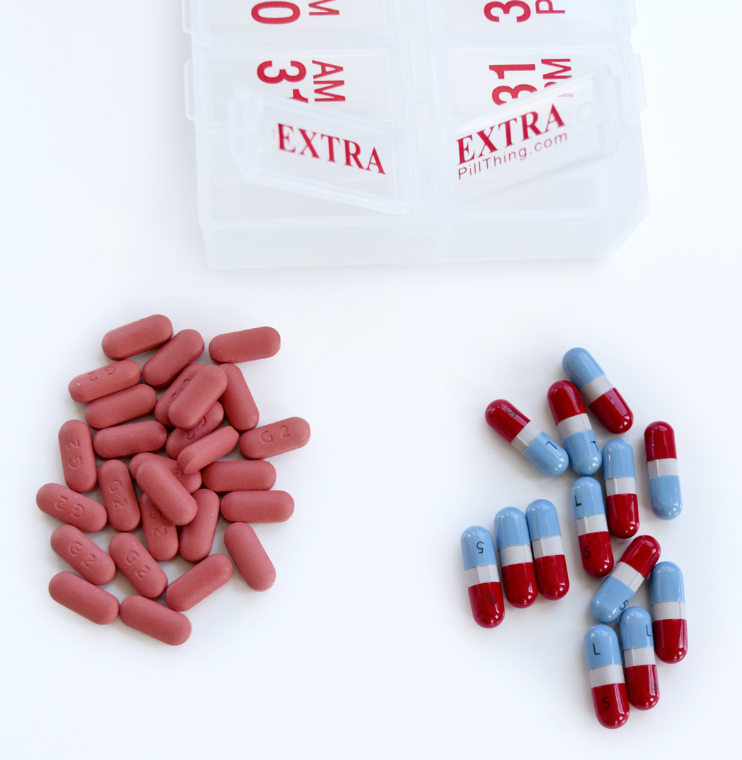 Pill Thing Twice-a-Day Monthly Large Pill Organizer Set - AM/PM Supplement and Medication Organizer