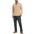 thumbnail image 2 of INSPIRE CHIC Men's Contrast Button Collared Pocket Long Sleeves Golf Polo T-Shirts XL Beige, 2 of 5