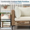 thumbnail image 4 of Delmango 7-Piece Patio Furniture Set, Boho Outdoor Wicker Conversation Set with Cushions & Coffee Table for Lawn, Backyard, Porch, Beige, 4 of 8