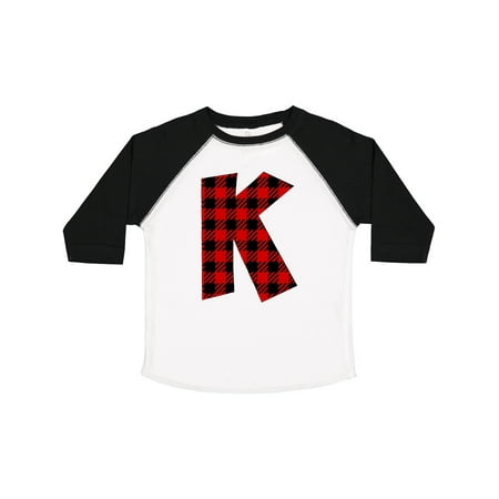 

Inktastic Red Buffalo Plaid Initial K Gift Toddler Boy or Toddler Girl T-Shirt