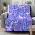 thumbnail image 2 of Cute Camels Blanket Soft Cozy Warm Throw Blanket for Couch, Plush Fuzzy Flannel Fleece Blankets for Sofa, Desert Animals Houses Palm Trees Fantasy Purple Bed Blankets Gifts for Men, 40"x60", 2 of 9