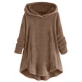 thumbnail image 1 of Womens Cardigan Plus Size Button Plush Tops Hooded Loose Cardigan Wool Coat Winter Jacket Navy Xl, 1 of 5