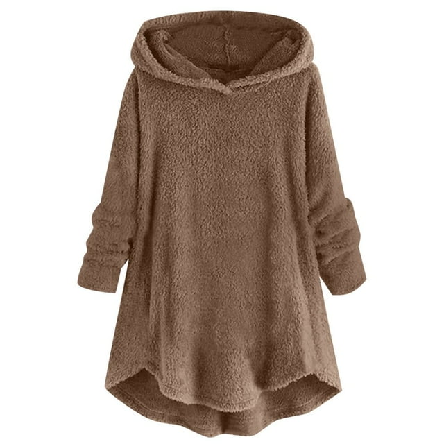 Womens Cardigan Plus Size Button Plush Tops Hooded Loose Cardigan Wool Coat Winter Jacket Navy Xl