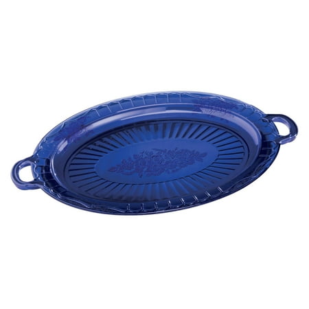 Fused Glass Platters - Cobalt Blue Glass Serving Platter