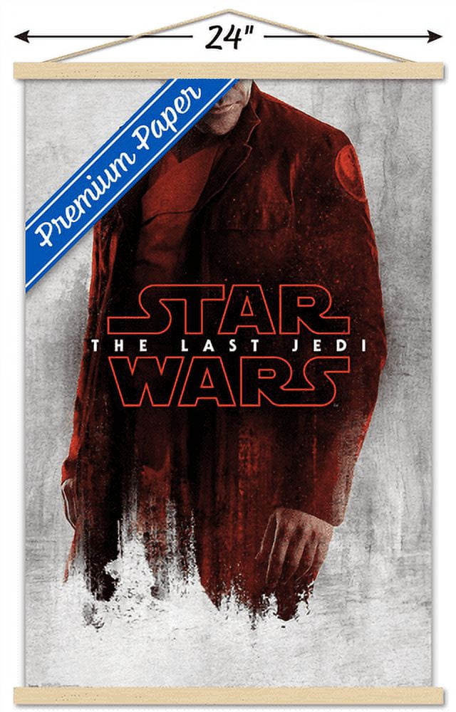 Star Wars: The Last Jedi - Red Poe Wall Poster with Wooden Magnetic Frame, 22.375" x 34"