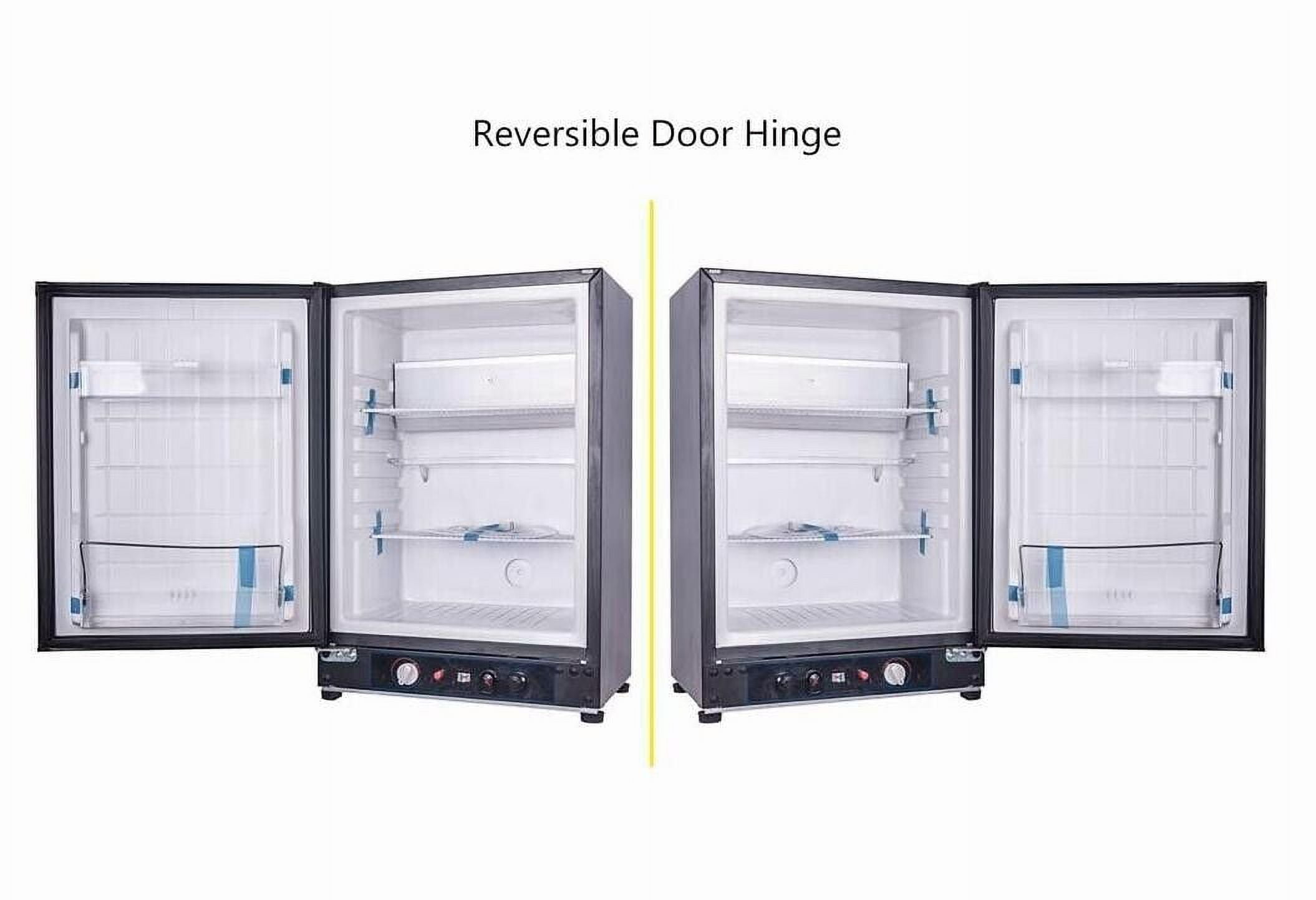 SMAD 3-Way 1.4 Cu ft Propane Gas Fridge Reversible Door Mini Outdoor  Compact Camper RV Refrigerator Storage 