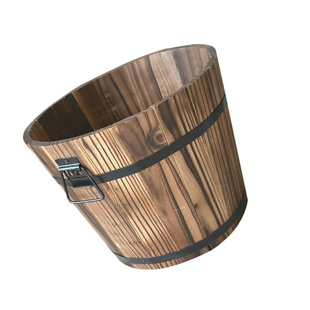 Garden Wooden Planter Flower Planting Bucket Pots