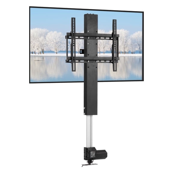 Motorized TV Lift 50 Inch, Electric TV Mount Adjustable Height 38-65 Inch, 132 Lbs Capacity, Remote Control, Wall/Ground Mount