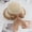 Khaki, variant on Women's Fashion Spring And Summer Woven Grass Products Two-color Patching Wide Brimmed Hat Ribbon Bow Sun Hat Gift for Women