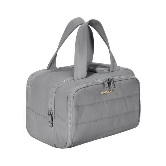 BAGSMART Zora Spacesaver 4-in-1 Puffy Multi-Functional Toiletry Bag for Women – Large Capacity Travel Organizer with 4 Compartments Outdoorfun Makeup Pouch FallFreshness