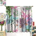 thumbnail image 4 of Succulents Curtains, Succulent Floral Colorful Leaves Flower Plant Pattern Print Window Treatments, Rod Pocket Thermal Insulated Drapes 2 Panel Sets for Bedroom Living Room, 42"W X 54"L, 4 of 8