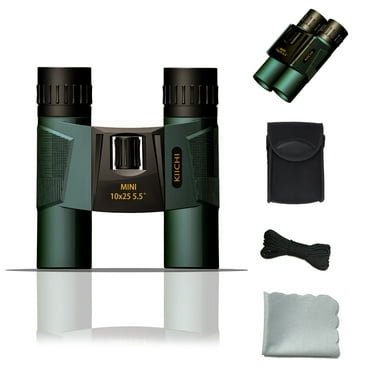 10X25 Compact Binocular for Adult and Kid-KIICHI TERASAWA Mini Pocket Lightweight Binocular-Waterproof  Folding Portable Travel Binocular for Bird Watching Sightseeing Hunting