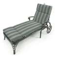 thumbnail image 3 of Jordan Manufacturing 72" x 22" Conway Smoke Grey Stripe Rectangular Outdoor Chaise Lounge Cushion with Ties and Hanger Loop, 3 of 12