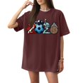 thumbnail image 1 of Women's Football Graphic T-Shirt, Women's Soccer Letter Print Short Sleeve T-Shirt - Casual Summer Neck Top for Sports Fans, Everyday Wear for Soccer Tournament 2026 Wine Size: S, 1 of 4