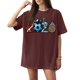 thumbnail image 1 of Women's Football Graphic T-Shirt, Women's Soccer Letter Print Short Sleeve T-Shirt - Casual Summer Neck Top for Sports Fans, Everyday Wear for Soccer Tournament 2026 Wine Size: 2XL, 1 of 4
