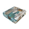 thumbnail image 3 of Horizontal Flannel Blanket Is Light Warm Soft Anti-Pilling Anti-Wrinkle Anti-Allergy And No Hair Loss For Bed And Sofa Camping Travel Turquoise Wood Farmhouse Sunflowers (11), 3 of 8