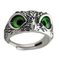 thumbnail image 2 of Anillos de Búho de Ojo de Demonio Yinane Anillo de Declaración Retro Verde, 2 of 7