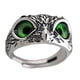 thumbnail image 2 of Anillos de Búho de Ojo de Demonio Yinane Anillo de Declaración Retro Verde, 2 of 7