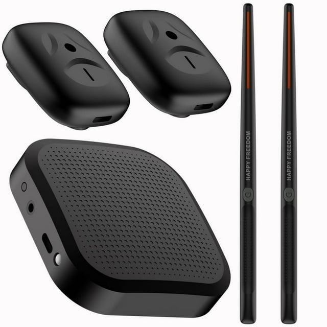 Estbridge Electronic Virtual Air Drum Drumsticks Pedals Portable Virtual Reality Drum Kit Professional Smart Electronic Drum Set for Beginners Children Adults