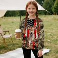thumbnail image 5 of Garronmavis Deer Girls Long Sleeve T-Shirts 3-4 Loose Flags Kids Basic Soft Long Sleeve Tees Top Lightweight Cute Camo Kids Crewneck T-Shirts Fall Tops Fashion Fall Winter Clothes, 5 of 7