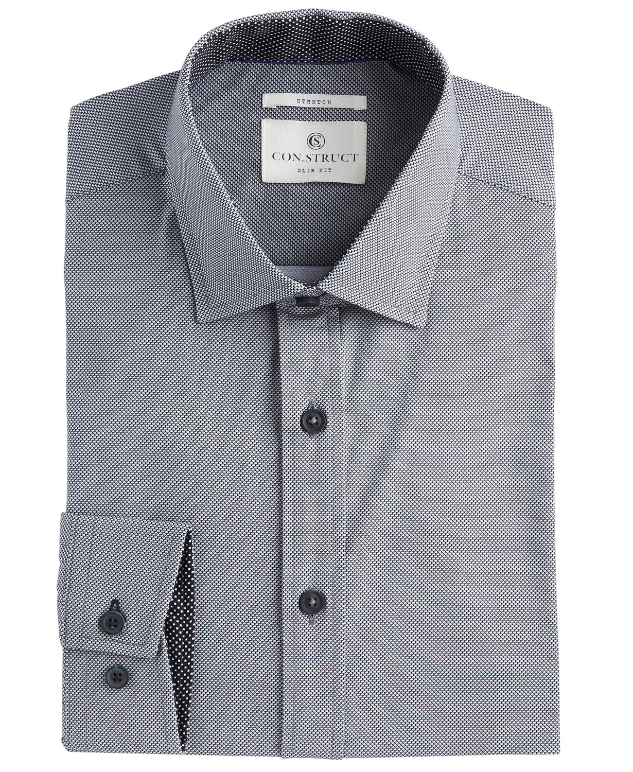 Construct Mens Dress Shirt Large Neat 