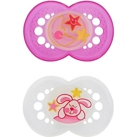 Mam - Night 6+ Silicone Pacifier 2 Pack