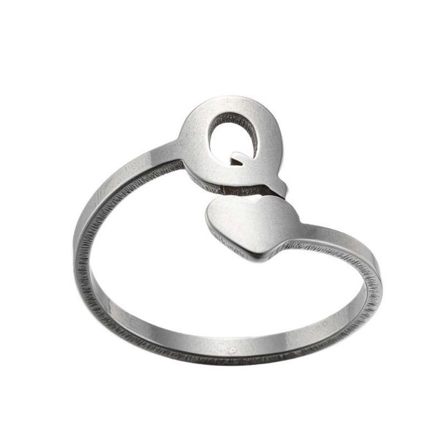 Bagues Ouvertes Lettres Anglaises Mode 26 Acier Inoxydable Filles Amour Bijoux Rétro