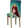 thumbnail image 2 of Funda Elástica para silla ABPHQTO Hada pequeña con Mariposas Funda Protectora de asiento para comedor Hotel Boda fiesta conjunto de 1, 2 of 4