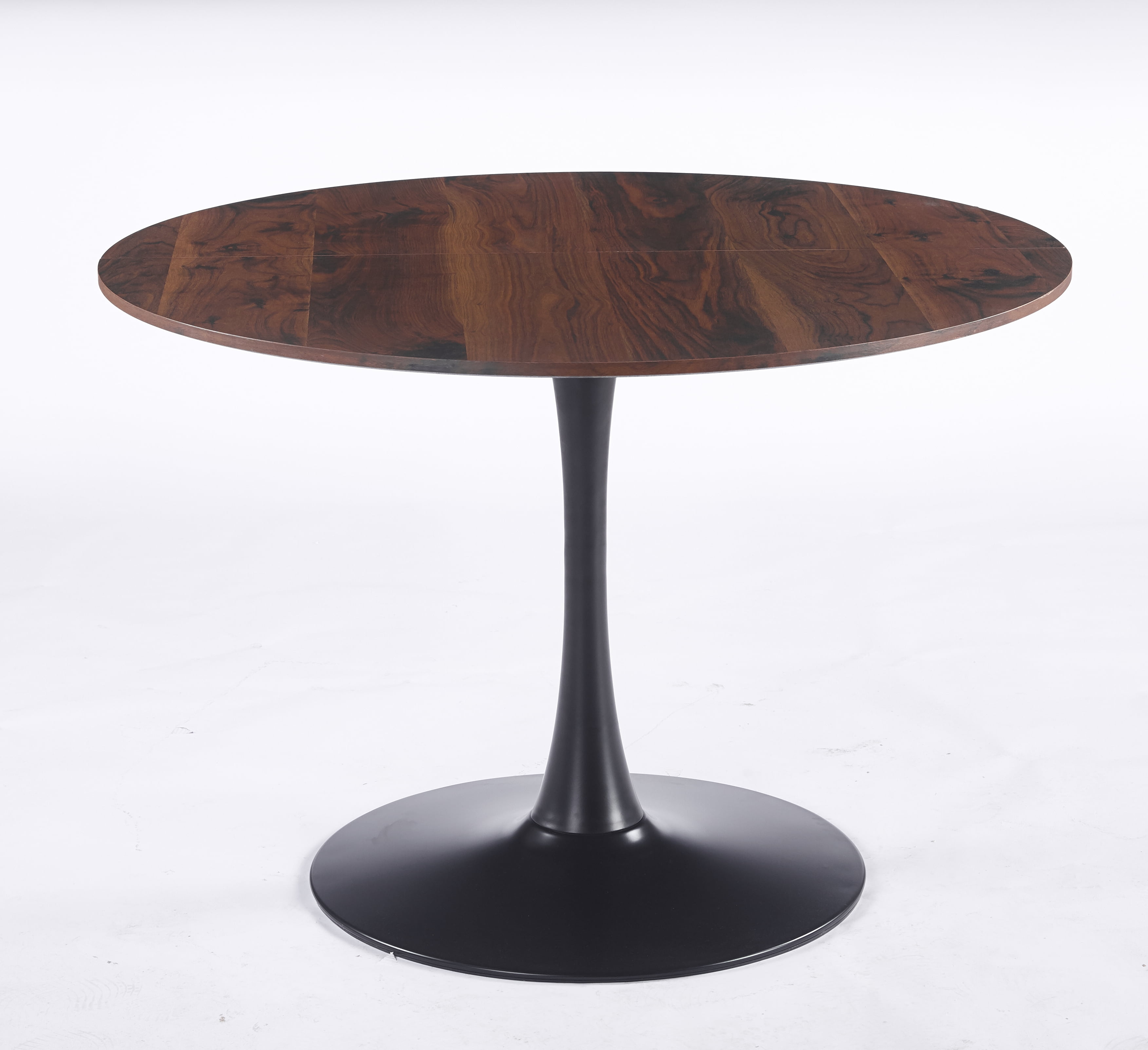 42.1" walnut Color Top Tulip Table, Mid-century Dining Table for 4-6 People, Round MDF Table Top (the tabletop consists of two panels), Pedestal Dining Table, End Table & Leisure Coffee Table