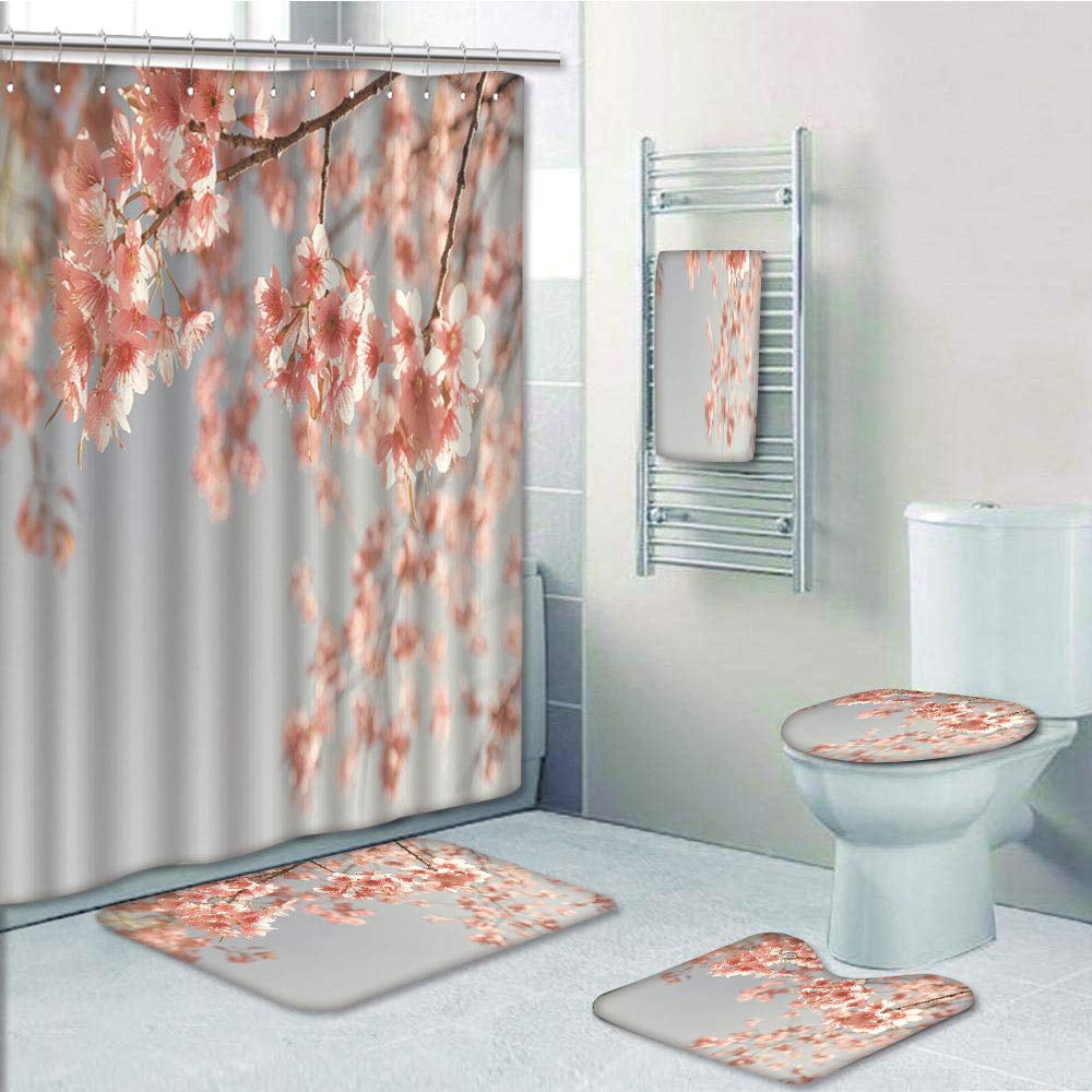 Details about   US Forest Deer Shower Curtain Bathroom Mat Lid Toilet Cover Rug Pedestal Rug 