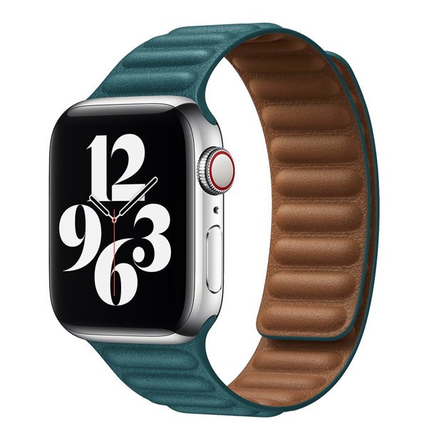 Correa de eslabones de cuero para Apple Watch Band 44 mm 40 mm 45 mm 41 mm 38 mm 42 mm Pulsera de bucle magnético original para iWatch Serie 3 5 4 6 SE 7 Correas de reloj Sincero Hogar