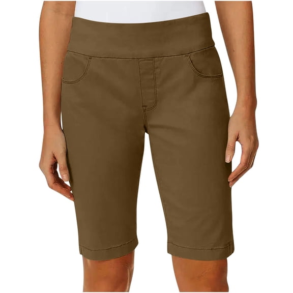 Yievot Womens Bermuda Shorts High Waisted Pull On Knee Length Office Business Casual Shorts