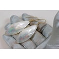 thumbnail image 5 of 14k Yellow Gold Earrings MOP White Teardrop Shaped Shell 2 Inch Drops Designed for Adult Women, 5 of 5