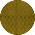 thumbnail image 1 of Ahgly Company Machine Washable Indoor Round Trellis Yellow Modern Area Rugs, 3' Round, 1 of 4