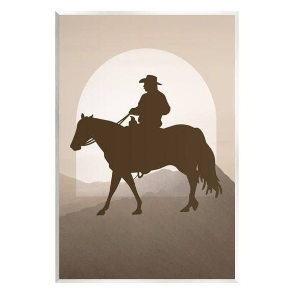 Stupell Industries Cowboy & Mountains Animals & Insects Painting Unframed Art Print Wall Art, 10 x 15