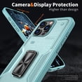 thumbnail image 3 of Case for iPhone 16 Pro Max,Military Grade  [Built-in Kickstand] Magnetic Ring Holder Heavy Duty TPU+PC Shockproof Drop Protection Phone Case for iPhone 16 Pro Max,6.9 inch (Sky Blue), 3 of 10