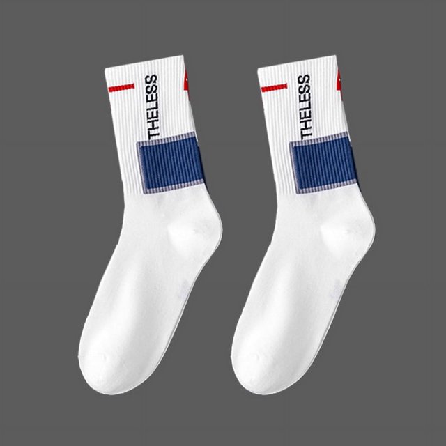 Calcetines deportivos para parejas, calcetines blancos de algodón para estudiantes, calcetines de baloncesto para primavera y verano para hombres, calcetines hasta la mitad de la pantorrilla