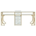 thumbnail image 5 of BarberPub 2 Position Manicure Table, Unisex Desks with Drawer, Nail Desk, 78.7 x 19.7 in, White, 1 Count, 1 Pack, 5 of 10
