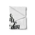 thumbnail image 2 of Saying Soft Flannel Fleece Blanket, Start Your Day with a Smile Lettering Positive Thoughts Monochrome Hand Writing, Cozy Plush for Indoor and Outdoor Use, 60" x 80", Black and White, by Ambesonne, 2 of 5