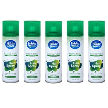 5 Pack White Rain Aerosol Hairspray Unscented Extra Hold 7.0oz Each