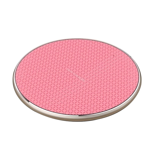 Alfombrilla de carga rápida de forma redonda de 10 W, cargador de teléfono, alfombrilla de carga inalámbrica antideslizante de escritorio con indicador LED Yuarrent EL5429-02B