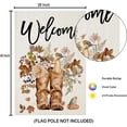 thumbnail image 6 of Welcome Fall House Flags for Outdoor Decoration, Thanksgiving Boots with Maple Leaves Flowers Large Yard Flag, Decorative Autumn Seasonal Farmhouse Holiday Outside Decor 28x40 Inch Vertical Double, 6 of 6