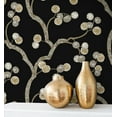 thumbnail image 4 of NextWall Ebony & Gold Woodland Whimsy Peel and Stick Wallpaper - 20.9 in. W x 18 ft. L Roll, 4 of 7