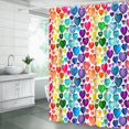 thumbnail image 2 of Valentine''s Day Shower Curtain Colorful Heart Sweet Love Watercolor Romantic Couple Fabric Bathroom Home Curtain Decor with Hooks,Red Blue Purple, 2 of 6
