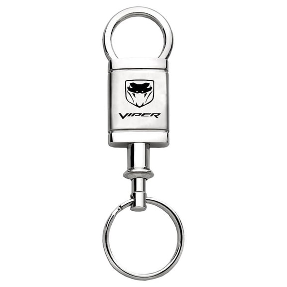 Dodge Viper (Fangs) Satin Chrome Valet Key Chain (Silver)