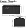 thumbnail image 5 of 10x12 Ft Metal Outdoor Storage Shed with Window & Vents, Heavy-Duty Garden Tool Shed with Hinged Door Padlock & Wall Hooks, Waterproof Backyard Organization Shelter for Lawn Equipment, 5 of 6