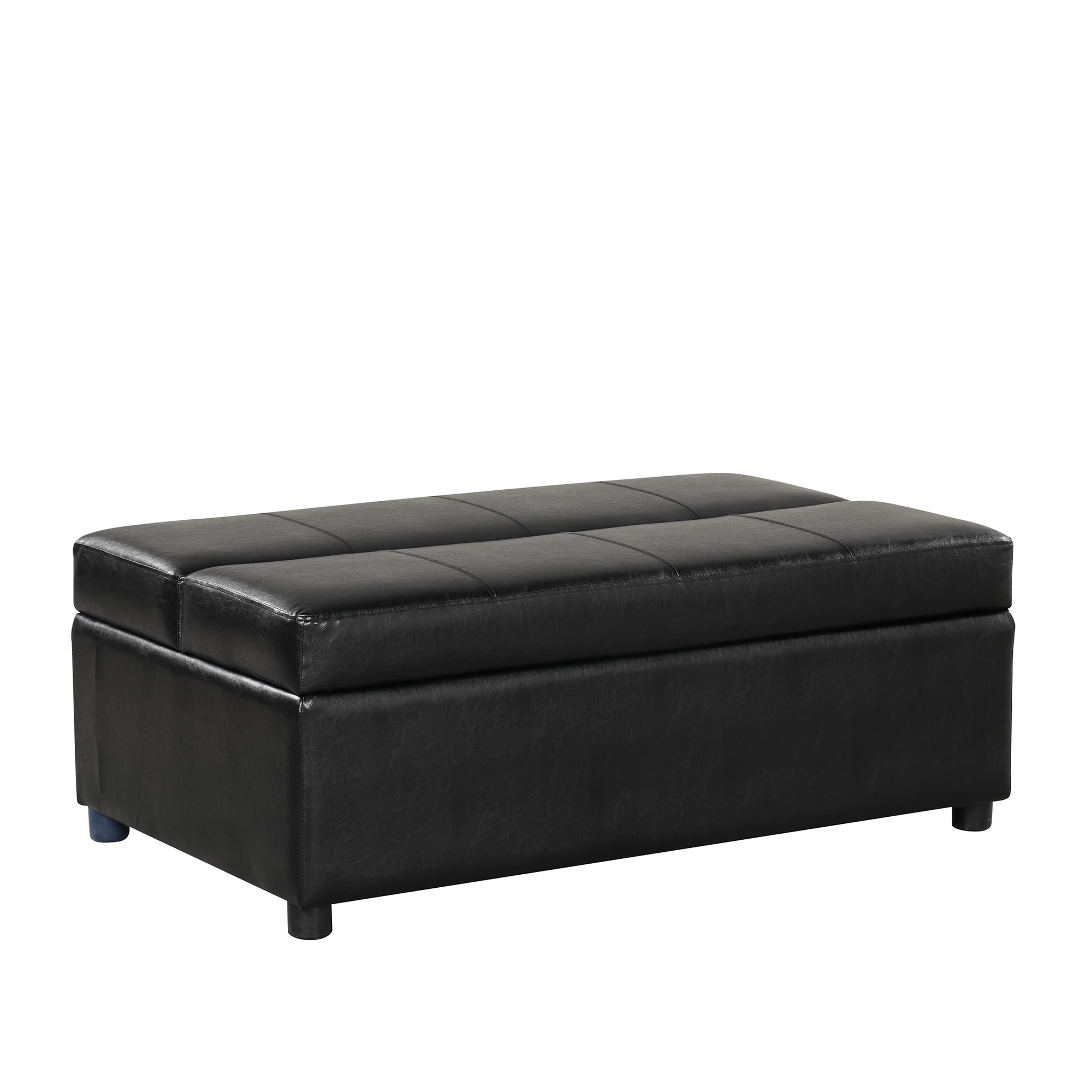 Euroco Twin Size Folding Ottoman Sleeper Bed with Mattress Convertible Guest Bed，Black